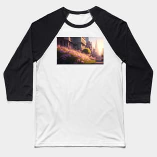 City street with beautiful flowers Baseball T-Shirt